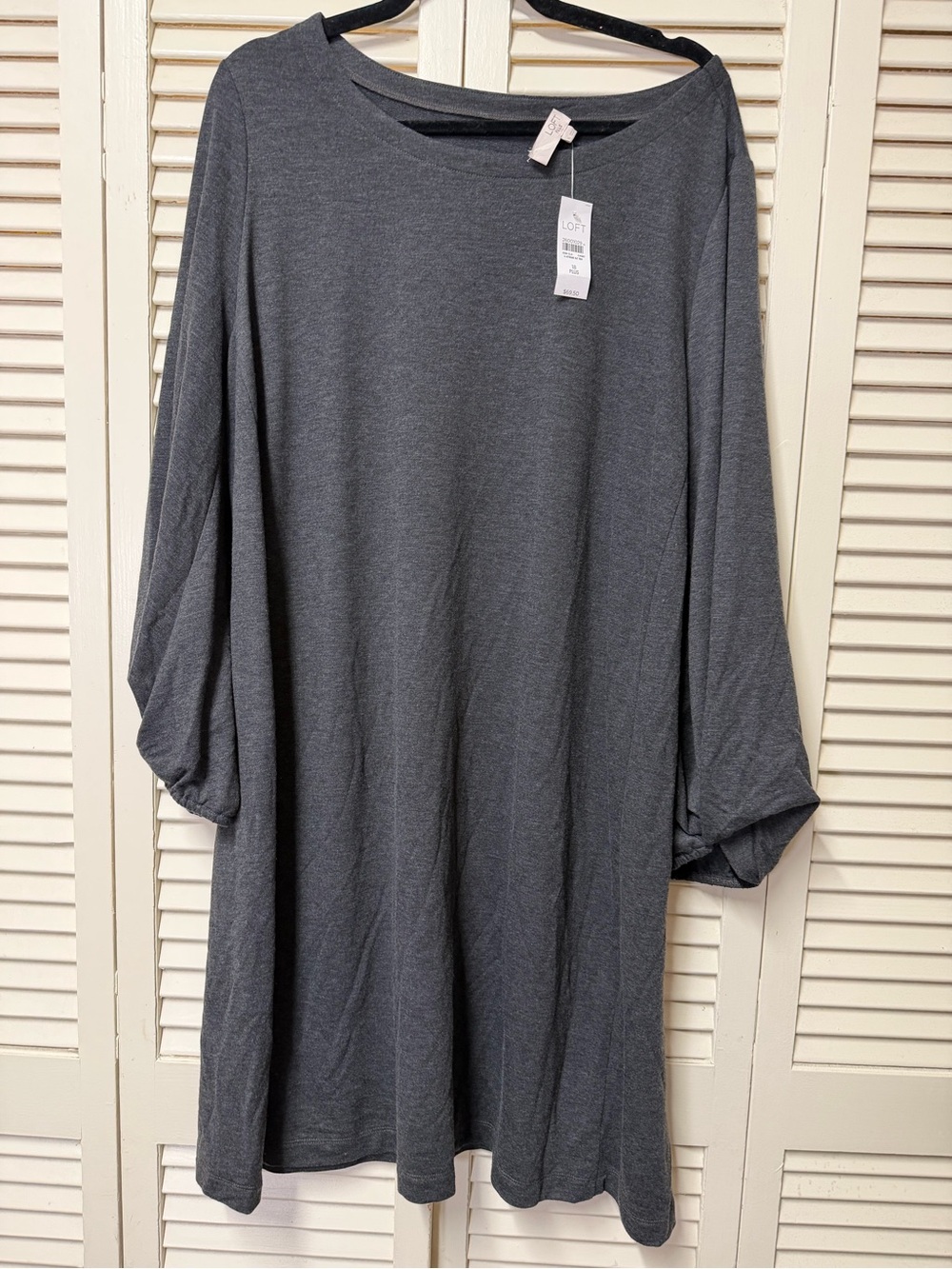 NWT LOFT Gray Long-Sleeve dress